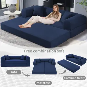 Affordable Modern Frameless Sofa | More Comfortable Than Regular Foam Sofas | Modular Frameless Design for Small Spaces | 3-in-1 Convertible to Tatami Bed | Built with Sturdy Lumbar Support & Breathable Fabric, Designed to Relieve Back Pain