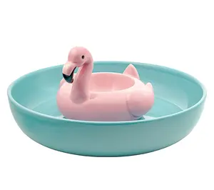 10 Strawberry Street Flamingo Pool Float Chip and Dip Platter