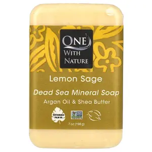 One with Nature Dead Sea Mineral Bar Soap, Lemon Sage, 7 oz (198 g)
