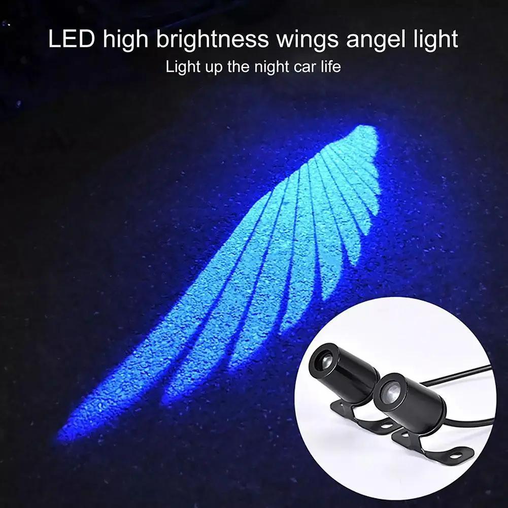 2pcs Angel Wings Welcome Light For Motorcycle LED Underbody Light Projector Decorative Atmosphere Light Accessories