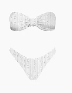 Nantucket Knot Bikini- White strapless knot bikini set