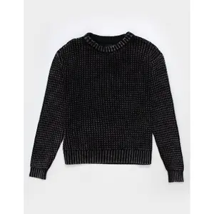 Mens Washed Waffle Sweater