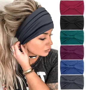 Women African Boho Wide Hairband Headband Knotted Head Wraps Turbans Hair Accessories