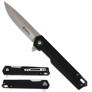 Titanium Blade Pocket Knife Ball Bearing Flipper Emergency Cutting tool fancy g10 handle deep carry pocket clip