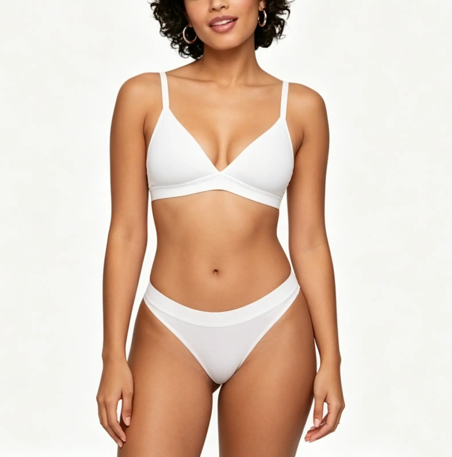 Women's Inbarely Triangle Bralette Plunge Unlined Seamless Bra No Underwire Sexy Comfortable Everyday