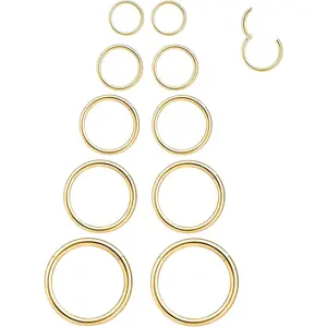 16G 6MM 7MM 8MM 9MM 10MM Hinged Clicker Septum Rings 16G Nose Hoop Tragus Helix Cartilage Hoop Earrings