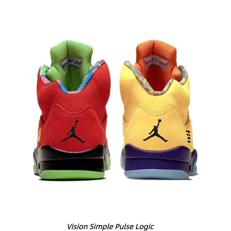 Red & Yellow Mismatched High-Tops with Suede Accents | Retro Basketball Kicks for Men & Women