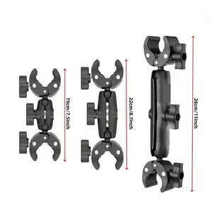 Double Clip Crab Clamp Motorcycle Bike Handlebar Mount for Sports Camera Accessory Suitable for GoPro Hero 13 12 11 10 9 8 DJI Action 5 Pro 4 3 Insta360 X5 X4 Bracket