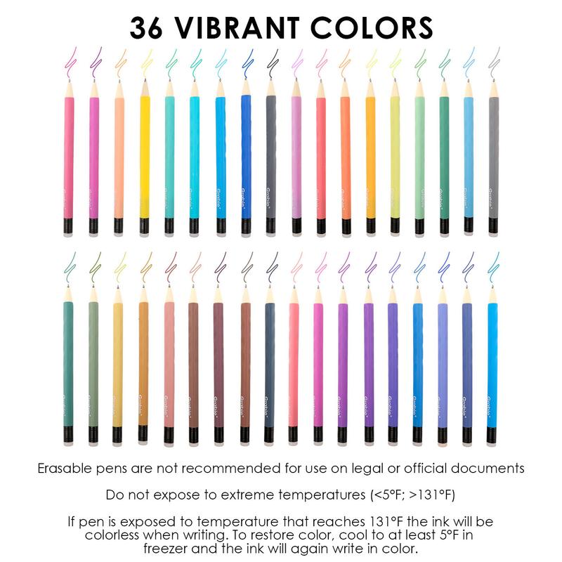 Grabie Erasable Gel Pen Set Medium Point Pens with Eraser for Everyday Use & Educational Purposes, for planner, students, teachers, nurses and artists, magical pen, HolidayHaul