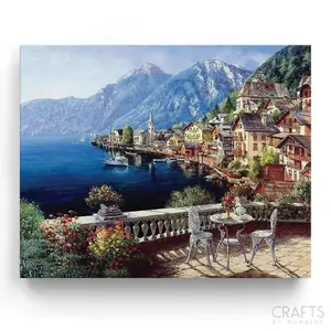 Hallstatt Lake Paint by Numbers Kit for Beginners - DIY Painting Supplies by Crafts by Numbers