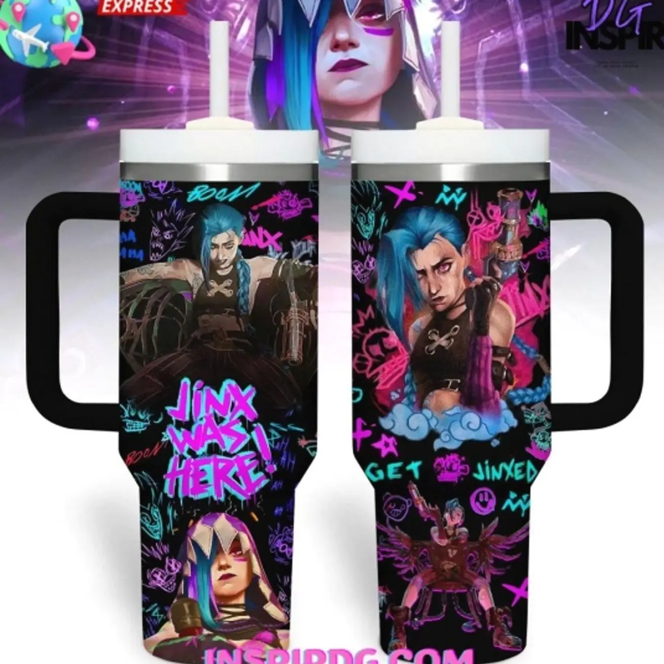 Arcane Jinx Was Here Special Edition  30oz 40 oz Tumbler With Handle HG Cup