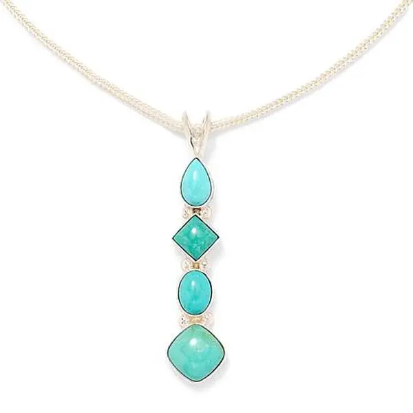 Mine Finds by Jay King Sterling Silver Baja Turquoise Pendant with 18" Chain