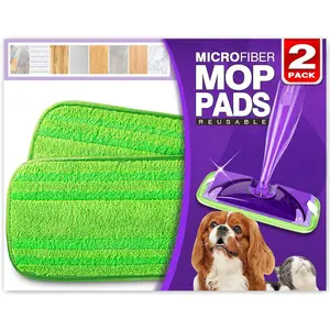 Mop Pads Compatible with  WetJet - Microfiber Pad Refill Machine Washable for Household Cleaning - Cleaning Floor Mop  Pads Work Wet and Dry - Pack of 2
