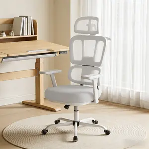 Office Chair Ergonomic Desk Chair with Lumbar Support and Headrest, Thick Cushion Mesh Computer Chair with Armrest and Tilt Lock, High Back Home Office Desk Chairs for Men Women