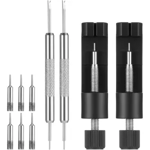 Watch Link Removal Kit, 2 Pack Watch Pin Removal Tool Watches Adjustment Tool Kit Pin Remover for Sizing Bands with Extra Replacement for Adjust and Remover Bracelet Strap