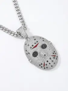 ICED OUT JASON MASK PENDANT AND CUBAN LINK CHAIN SET | TRIPOD JEWELRY