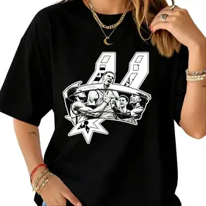 Playoff TeeViral TikTok ShirtSan Antonio Basketball Playoff Inspired Graphic Tee Retro Vintage Streetwear T-Shirt Unisex Cotton Casual Short Sleeve Game Day Outfit Top For Basketball Fans & Streetwear Lovers & Sports Enthusiasts Camiseta Verano