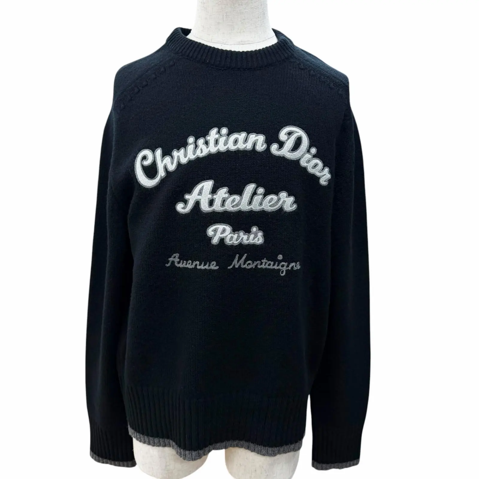 Pre-owned Dior Wool Small Leather Goods Atelier Sweater