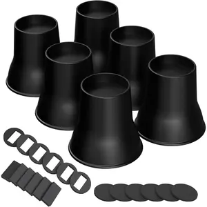 6 Inch 6 Pack Heavy Duty Round Bed Furniture Risers, Lift Up to 2200lbs, Couch Risers for Sofas, Couches, TV Stands and Chairs