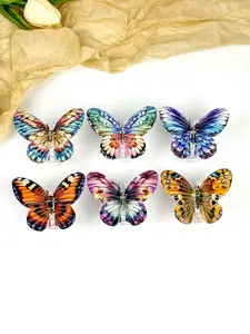 6 Butterfly Hair Clips, Elegant Colorful Wing Design, Lightweight Durable Hair Accessories for Women, Perfect for Weddings and Themed Parties, Hair Clip Set, Super Cute Clips