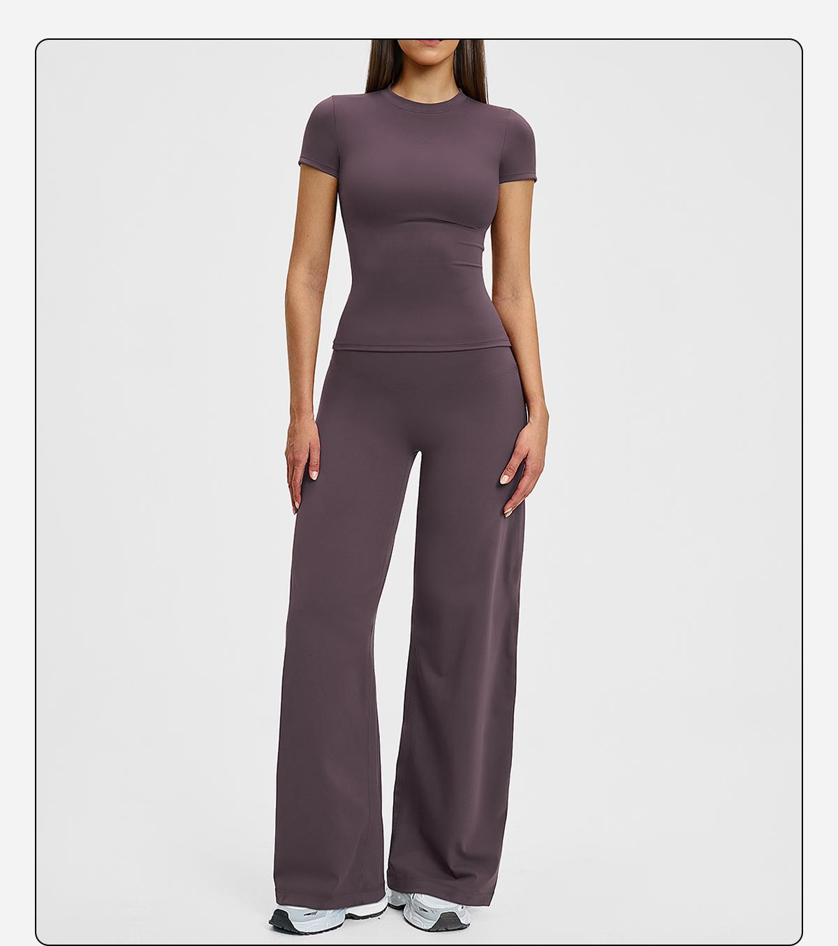 Women’s Solid Color Top & High Waist Leggings Sports Set by MFVIM - Casual, Comfortable, Breathable Two-Piece for Yoga, Gym, Workouts, Running, Ladies’ Gym Sportswear for All Seasons, Yoga Clothing Set SpringStatements