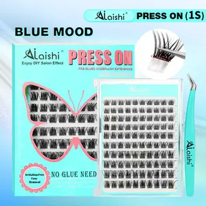Ailaishi 80/100/120pcs Natural Self-Adhesive Eyelash Kit No Glue DIY Lash Kit Press on Lash cluster Lashes Soft Eyelashes for Daily