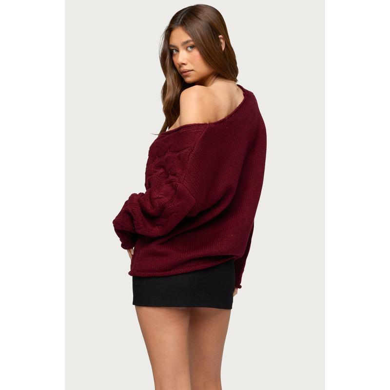 Inga Oversized Cable Knit Sweater
