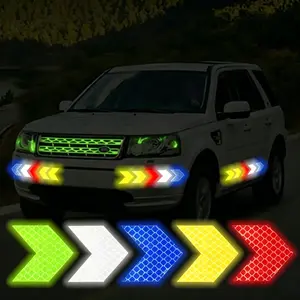 Joytutus 10Pcs Super Reflection Reflective Stickers 3M DG3 Safety Tape for Car Bike Mailbox Helmet White Yellow-Green Red Blue 3.15" X 1.18" Waterproof Outdoor Use Enhances Visibility Improves Safety