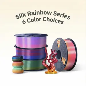 SUNLU Silk Rainbow Filament Silk PLA+ Smooth Color Change Color Change Each 8 Meters Glossy Surface 330 Meters 1kg Silk Rainbow