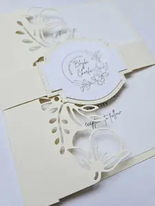 A set 10 pieces of Customized beautiful unique Classy handmade Wedding Invitations, Elegant Invitation with Envelopes