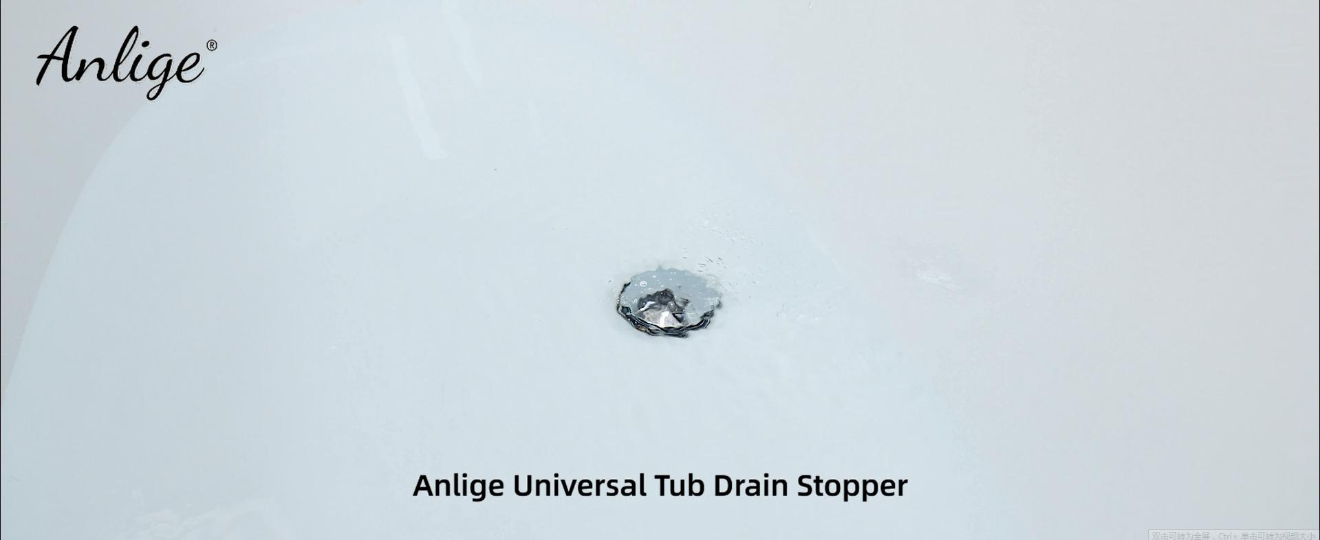 Bathtub Drain Stopper, Pop Up Tub Stopper and Cover, Bottom with Hair Catcher, Universal for 1.45 to 1.8 in Drain, Replaces Old Drain Plug, Chrome Silver