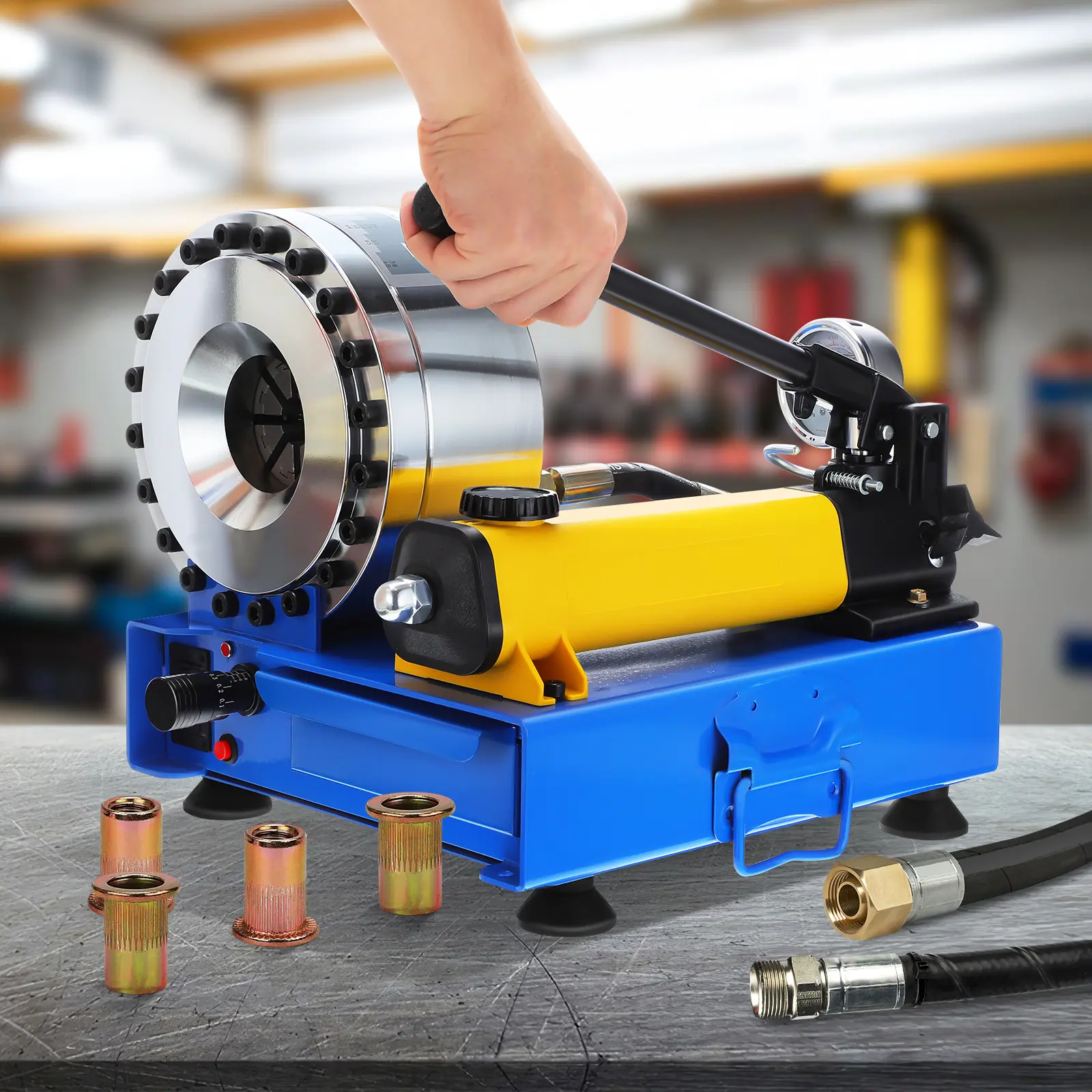 Manual Hydraulic Cable Crimper Tool - for Battery Cable Lug Crimping, Electrical Connector Repair