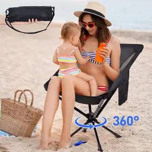 2025 Camping Gadgets Portable Swivel Camping Chair, Quick Setup Folding Chair With Cup Holders, Side Pockets And Carry Bag，Holds up to 330 Pounds