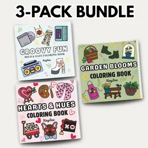 3-Pack Bundle Includes Garden Blooms, Hearts & Hues and Groovy Fun