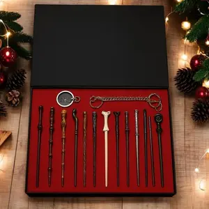Magical Gift Set of 11 Wands with Metal Detailing and Gift Box Included