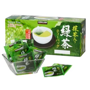 Kirkland Signature Green Tea Bags 1.5 g 100-Count Hot & Cold Brewing Beverage A Blend of Sencha & Matcha from Japan