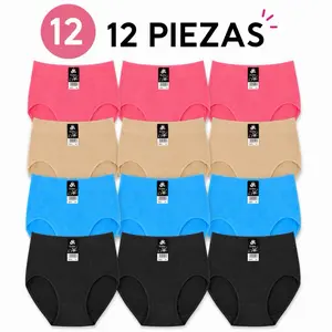 12-Piece High Waist Stretch Panties Set (S/M, L/XL) – Assorted Colors