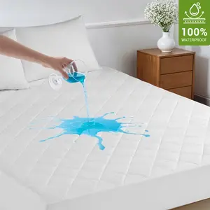 Shilucheng Waterproof Mattress Pad Luxury Soft Mattress Protector Breathable Hypoallergenic Noiseless Cover with Deep Pockets Fits 6-18 Inch Washable protector  de  colchon  impermeable