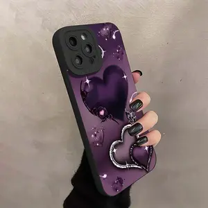 Heart Pattern Phone Case, Anti-drop Cellphone Protective Case, Total Protective Shockproof Mobile Phone Cover for iPhone 11 12 13 14 15 16 Pro Max/Pro/Plus, Phone Decoration