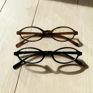 2 Pieces Oval Small Frame Clear Lens Glasses Y2K Retro Fashion Eyewear Women Men Daily Styling Lightweight Decorative Comfort