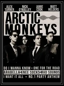 Arctic Monkeys Concert Poster Wall Art reprint 11x17 +FREE EXTRA POSTER