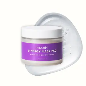 [Hyaah] Synergy Mask Pad - Korean Face Toner Pads with Kelp Seaweed Extract, Cica, Panthenol and Ectoin - Calming, Hydrating, Pore Refining - Soft Cotton Pad for Sensitive Skin, 60 Pads