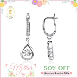 EOM 18K Gold Plated Moissanite 1ct Y2K Glow of Firefly Teardrop Dangle Earrings Valentine's Day Wedding Engagement Anniversary Romantic Elegant Gift Daily Wear mothersdaygift