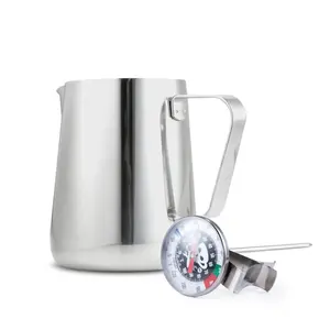 32oz. Espresso Milk Steaming Pitcher & Thermometer Combo