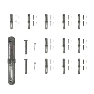 Scaffolding Coupling Pin 1-3/8"OD x 8" L with 3/4" Collar and Locking Pins, 12 Pack