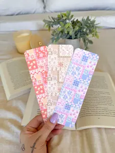 Patchwork Bookmark | Floral Bookmark | Spring Bookmark | Neutral Bookmark | Retro Bookmark | Cute Bookish Gift | Aesthetic Reader Accessory