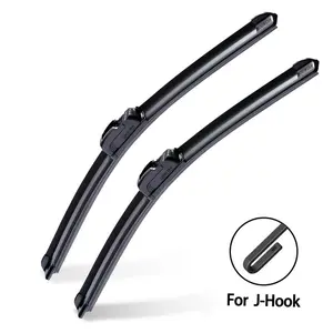 Frameless U-Hook Universal Windshield Wiper Blades, Quiet Clear Streak-Free All-Weather Replacement for Sedan, SUV