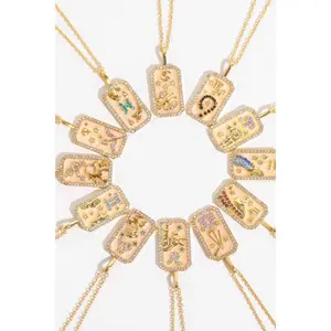 Rhinestone Constellation Pendant Copper Necklace