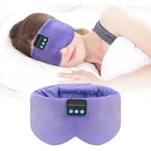 SQ-HPS032 Sleep Headphones Bluetooth Sleep Mask Silk Headband Earphones Bluetooth Eye Mask for Sleeping On Side Blackout Soft Sleep Earphones Music Kids Children Eye Cover Purple
