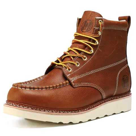 Men's 6" Soft Toe Slip Resistant Moc Toe Work Boots, 806